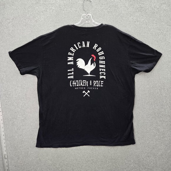 AAR Men Shirt 2XL Black‎ Chicken & Rice Graphic Short Sleeve Crew Neck Tee - Picture 5 of 8